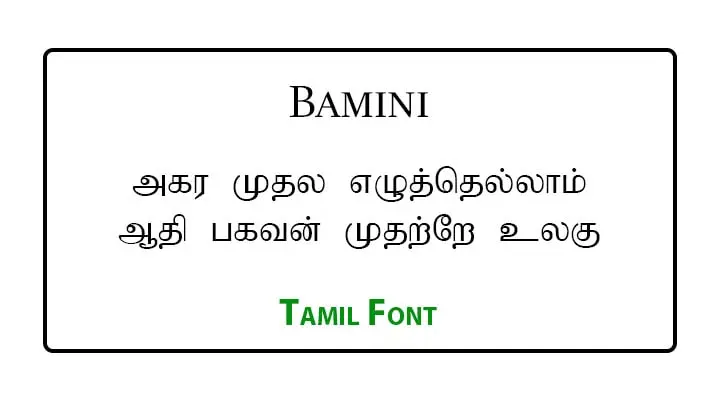 Bamini Tamil Font Free Download