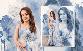 AI Prompts for Girls in White Floral Saree